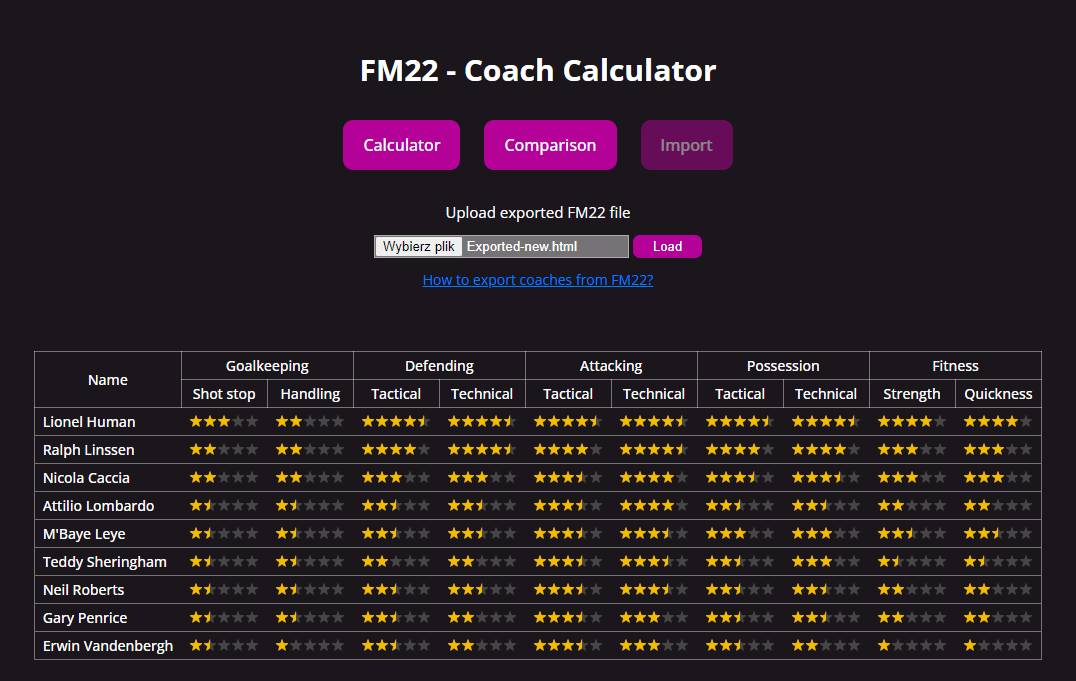 coach calculator